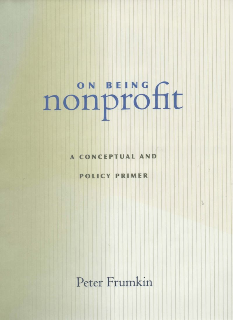 book: On Being Nonprofit