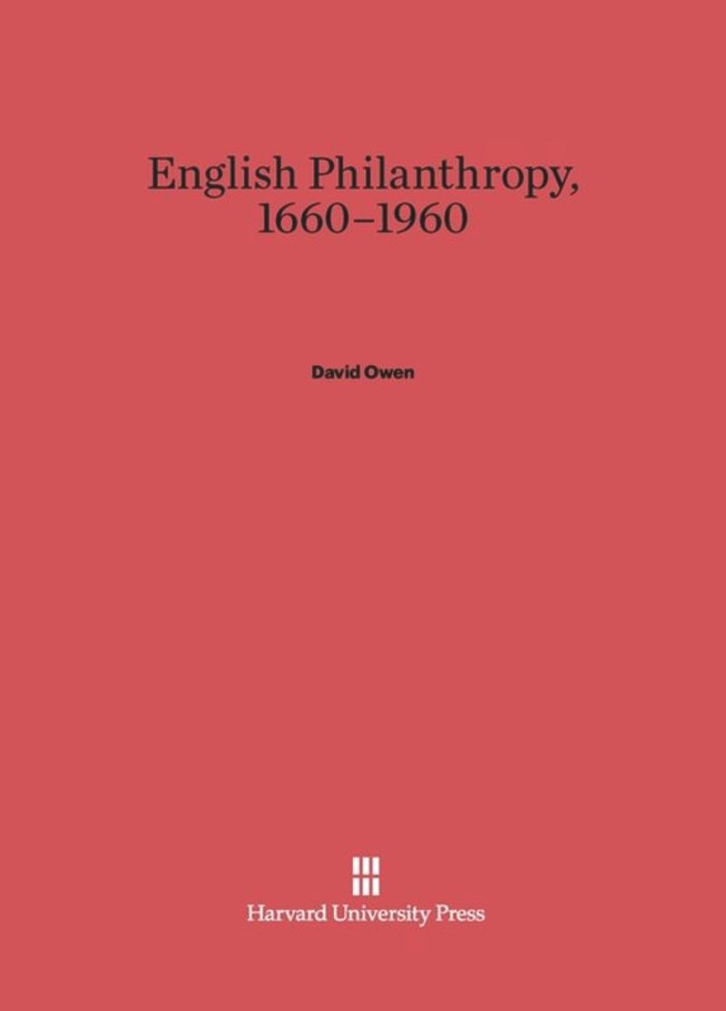 book: English Philanthropy, 1660-1960