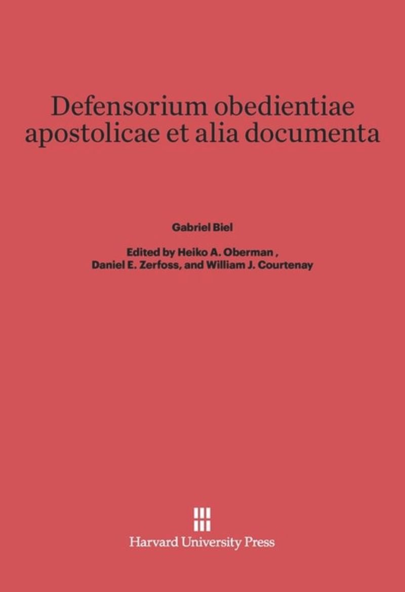 book: Defensorium Obedientiae Apostolicae et Alia Documenta