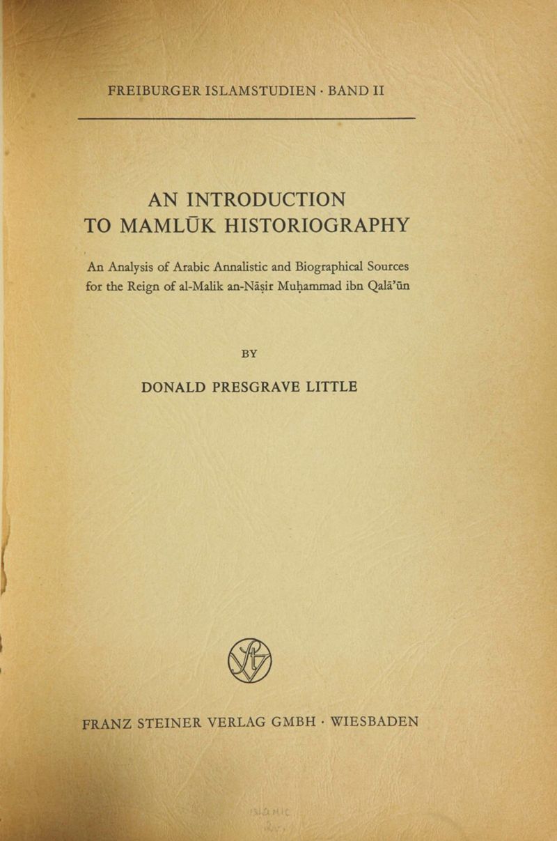 book: Introduction to Mamluk Historiography