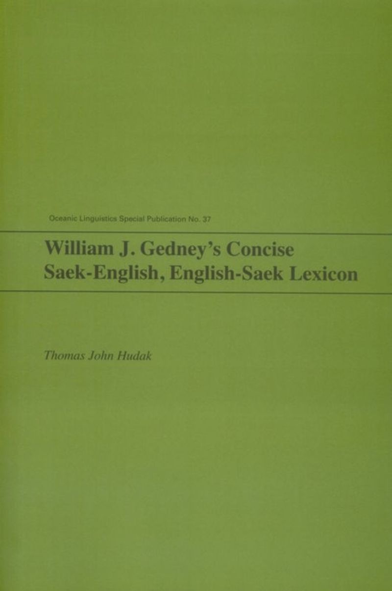 book: William J. Gedney's Concise Saek-English, English-Saek Lexicon