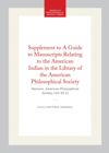 book: Supplement to A Guide to Manuscripts Relating to the American Indian in the Library of the American Philosophical Society
