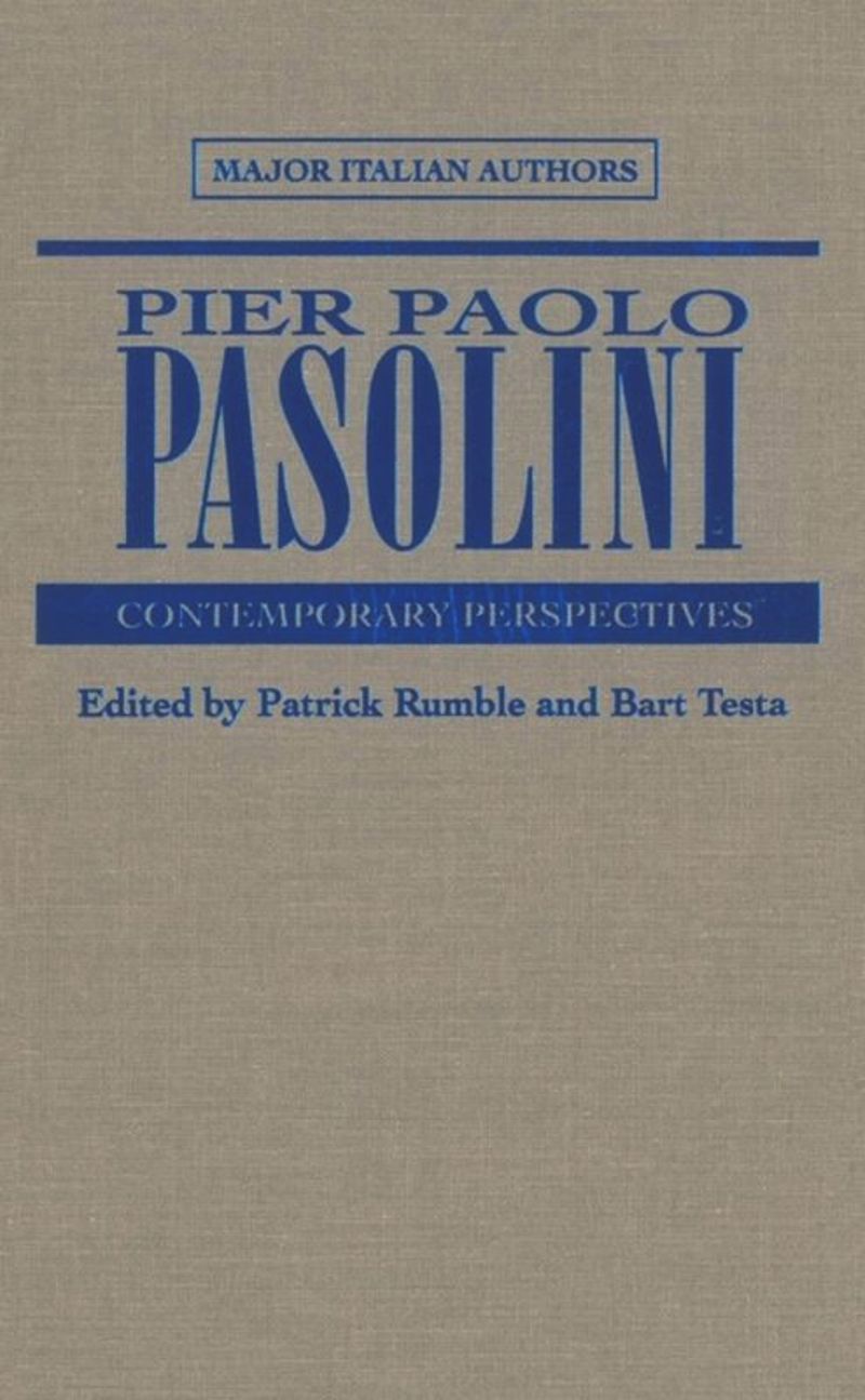 book: Pier Paolo Pasolini