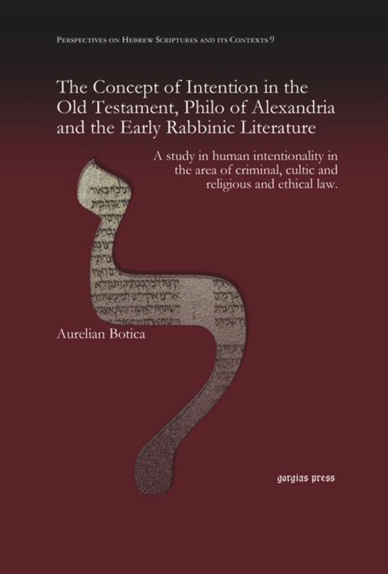 book: The Concept of Intention in the Old Testament, Philo of Alexandria and the Early Rabbinic Literature