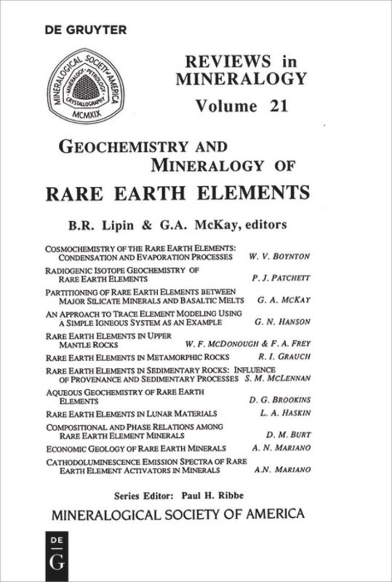 book: Geochemistry and Mineralogy of Rare Earth Elements