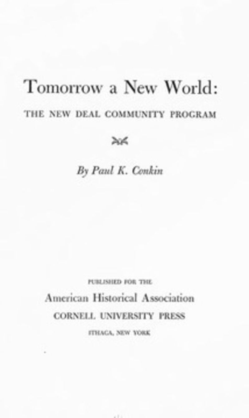 book: Tomorrow a New World