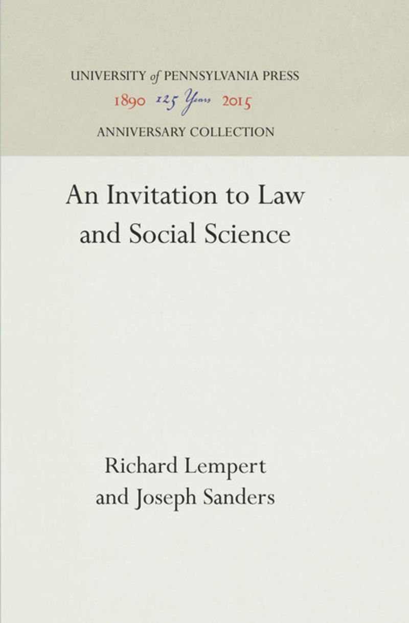 book: An Invitation to Law and Social Science
