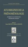 book: Aux origines de la phénoménologie