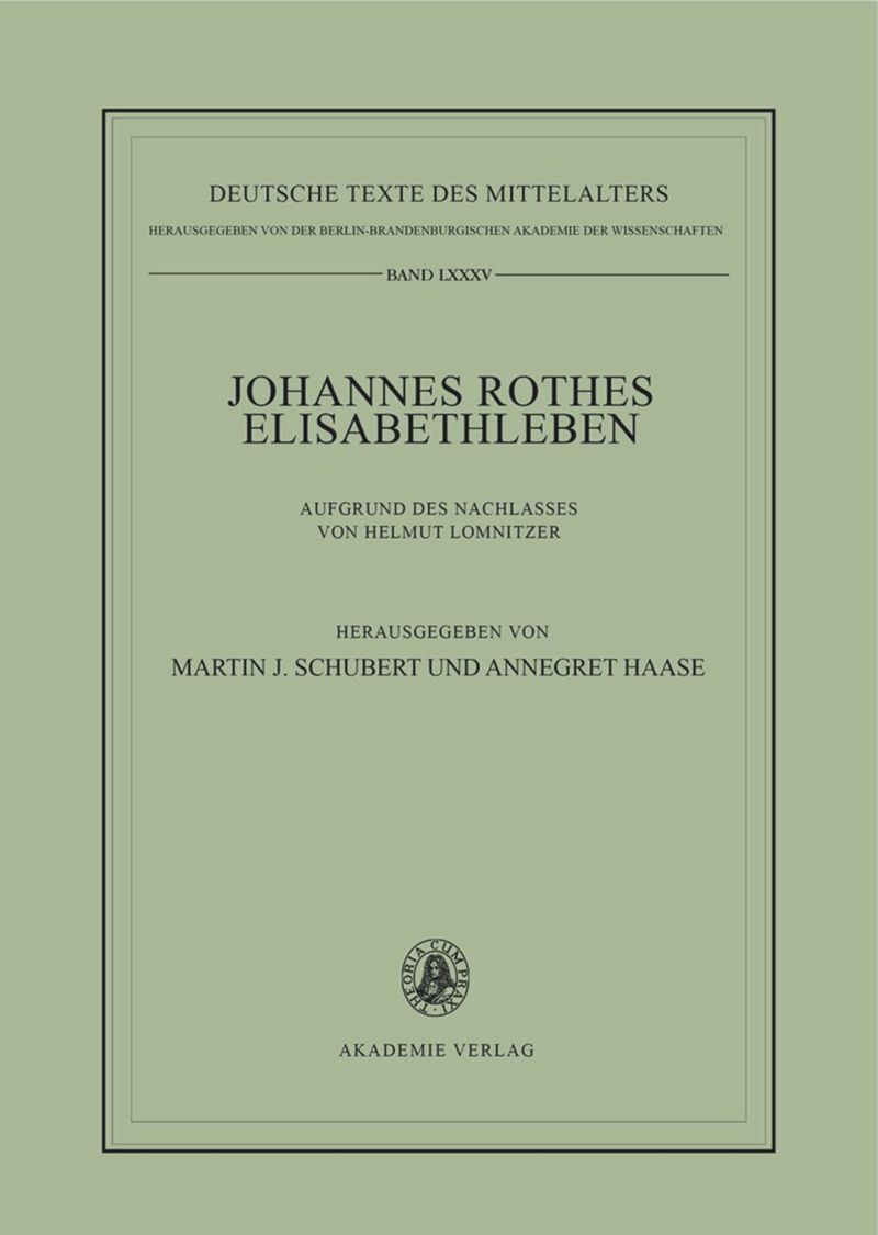 book: Johannes Rothes Elisabethleben