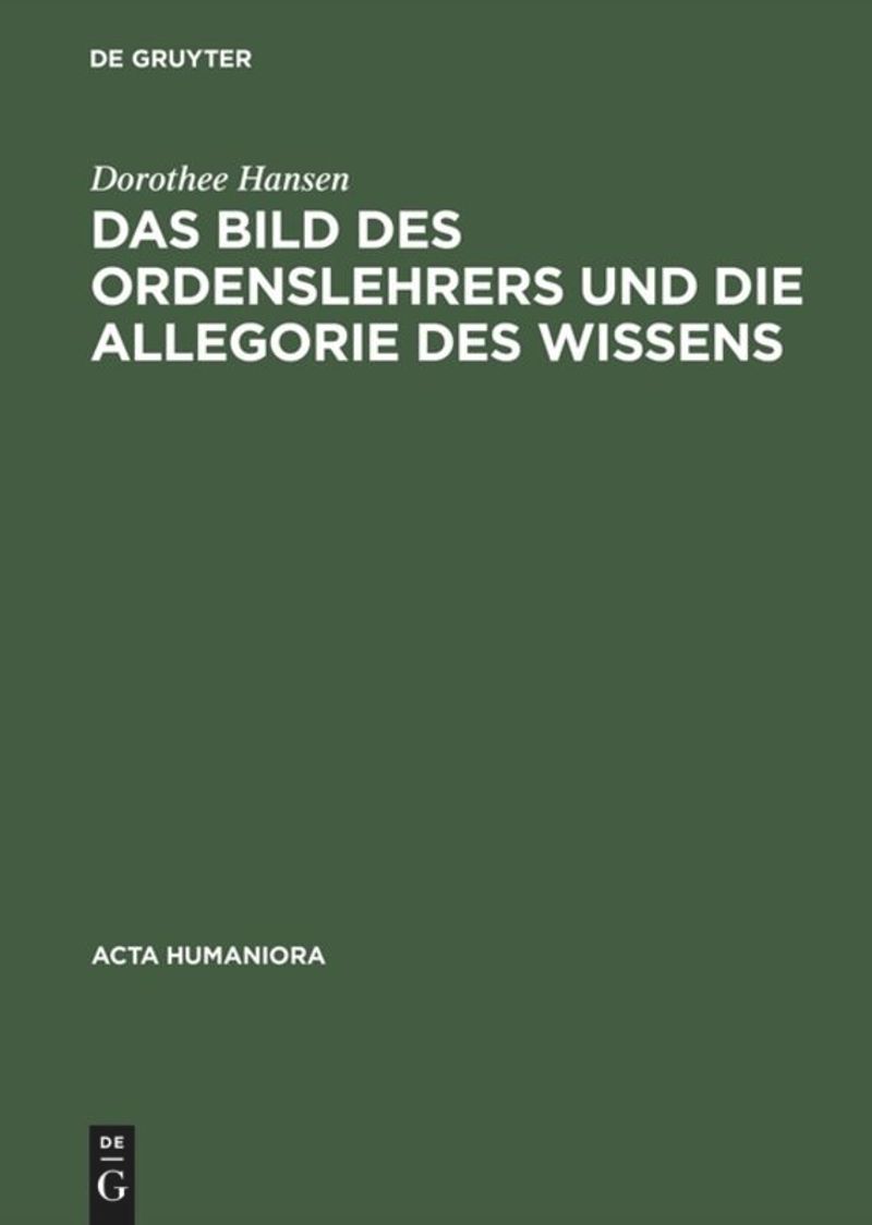 book: Das Bild des Ordenslehrers und die Allegorie des Wissens
