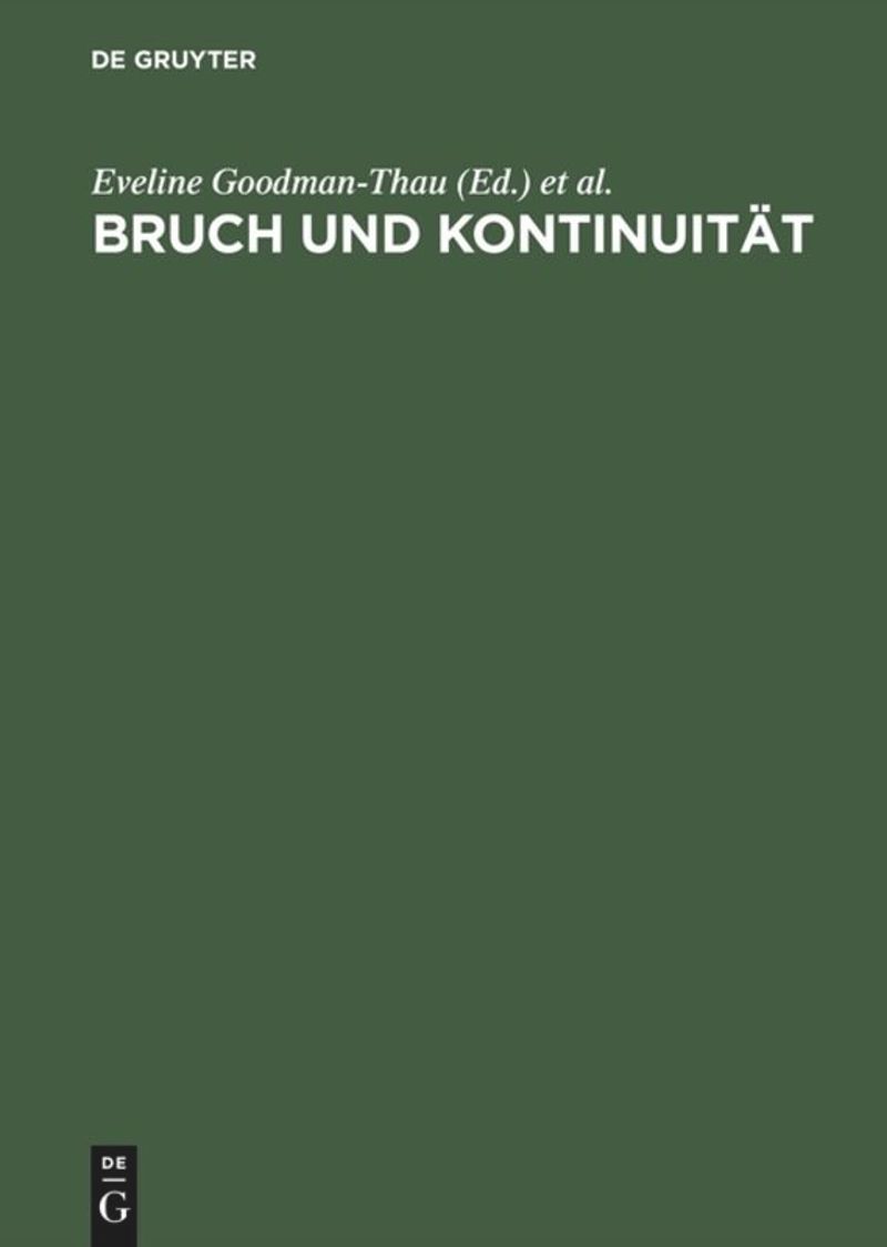 book: Bruch und Kontinuität