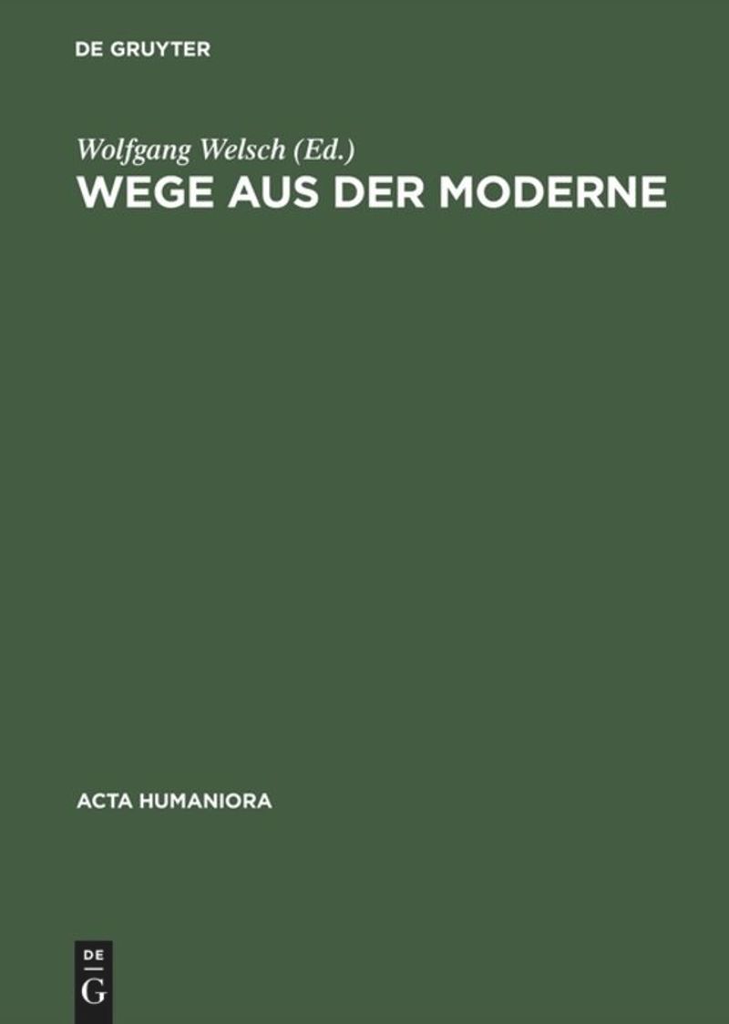 book: Wege aus der Moderne