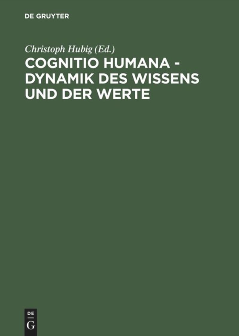 book: Cognitio humana - Dynamik des Wissens und der Werte