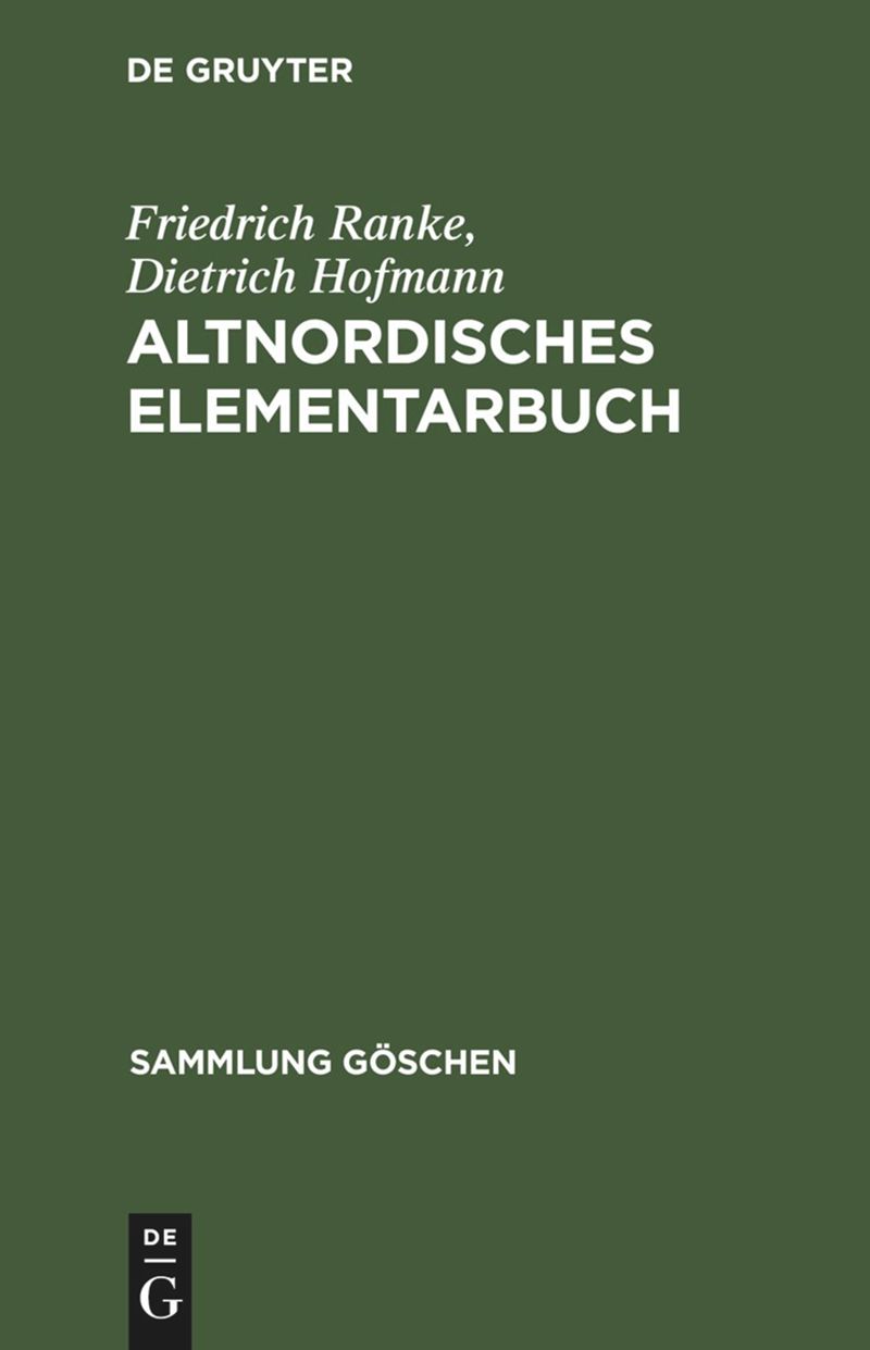 book: Altnordisches Elementarbuch