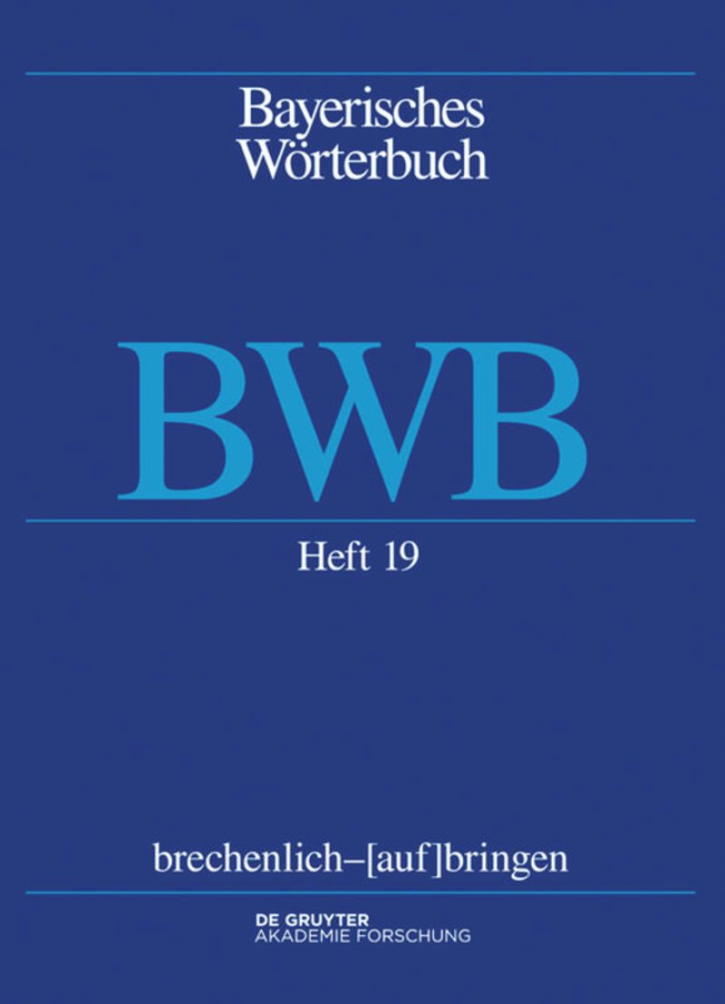 book: Band 3/Heft 19 brechenlich – [auf]bringen
