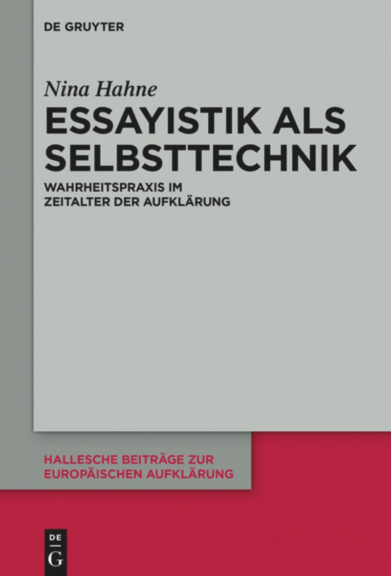 book: Essayistik als Selbsttechnik