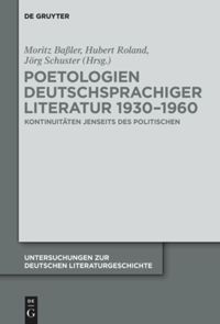 book: Poetologien deutschsprachiger Literatur 1930-1960