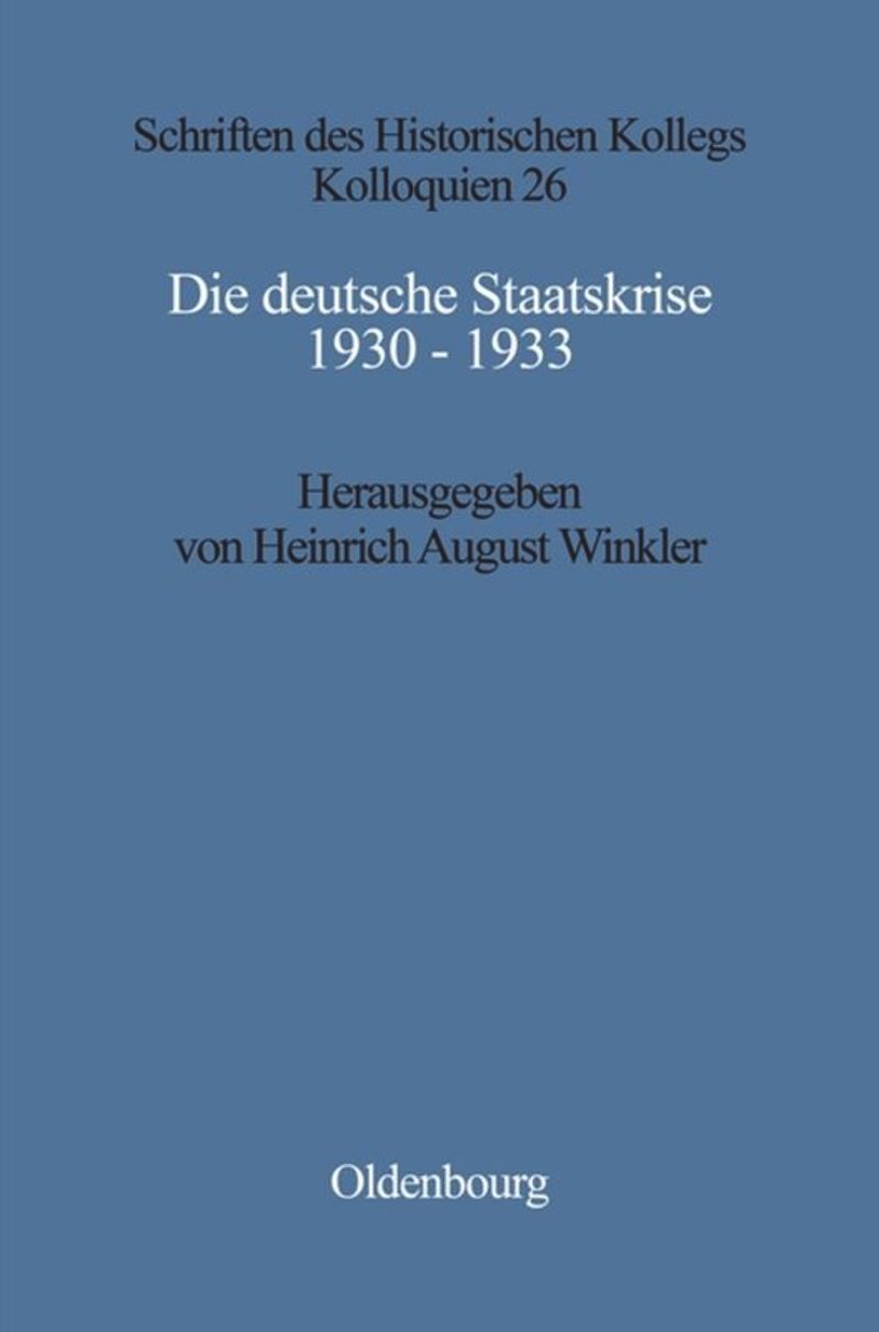 book: Die deutsche Staatskrise 1930 - 1933