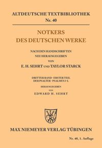 book: Notkers des Deutschen Werke