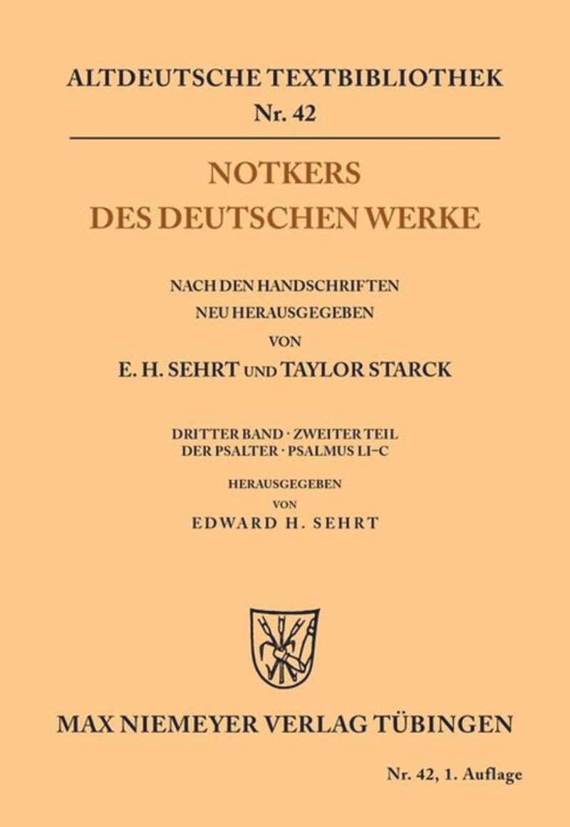 book: Notkers des Deutschen Werke