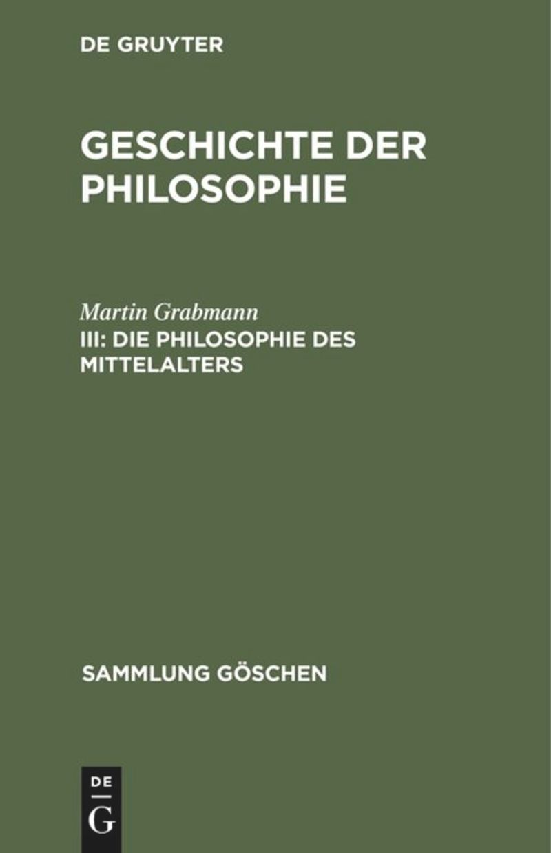 book: III Die Philosophie des Mittelalters