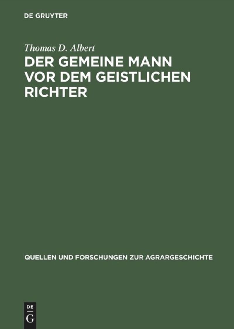book: Der gemeine Mann vor dem geistlichen Richter