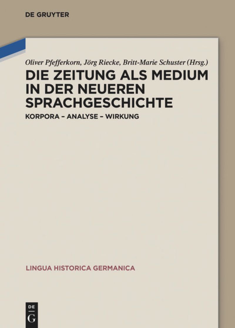 book: Die Zeitung als Medium in der neueren Sprachgeschichte