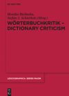 book: Wörterbuchkritik - Dictionary Criticism