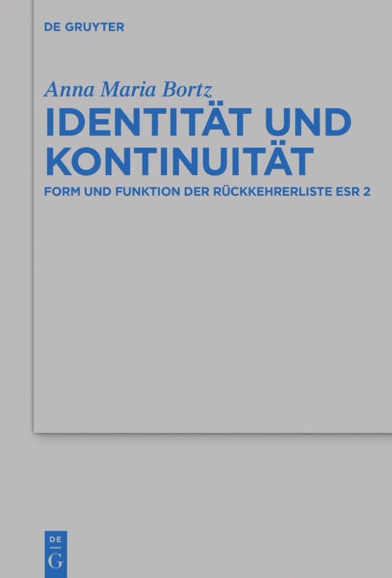 book: Identität und Kontinuität