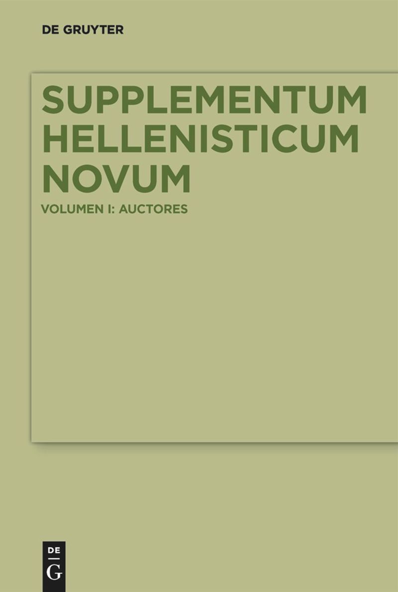 book: Supplementum Hellenisticum Novum