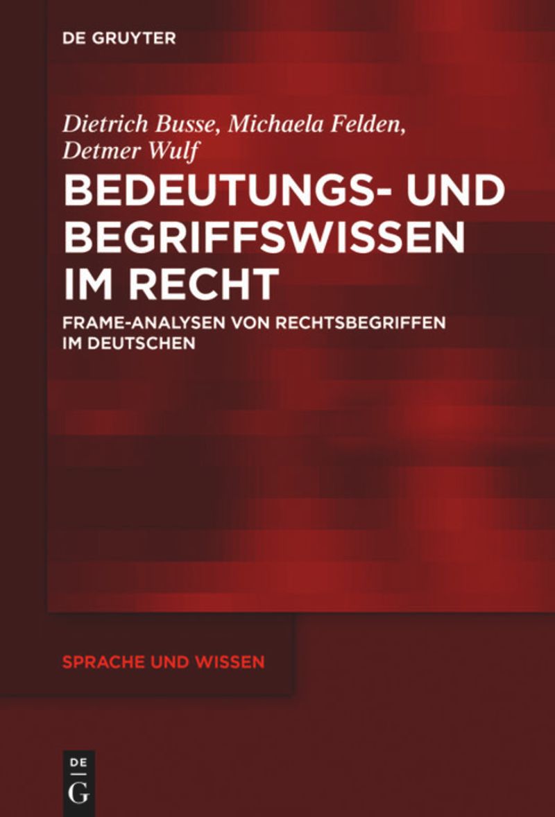 book: Bedeutungs- und Begriffswissen im Recht