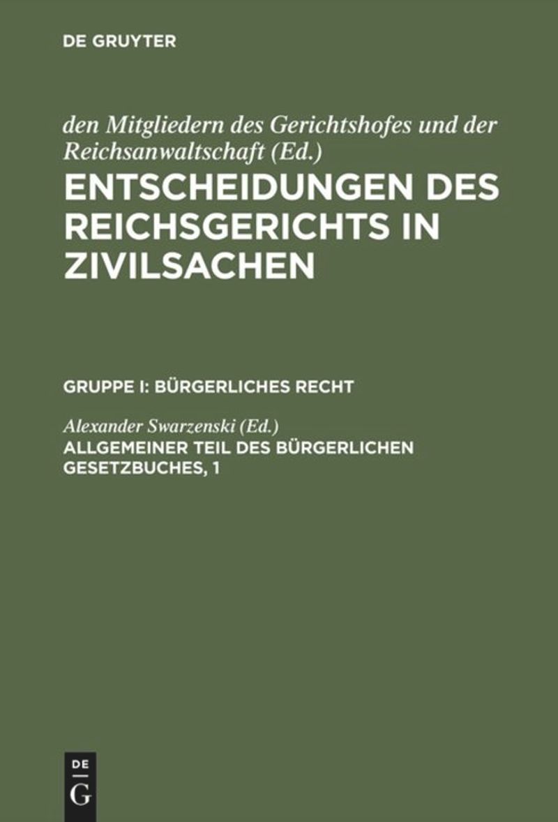 book: Allgemeiner Teil des Bürgerlichen Gesetzbuches, 1
