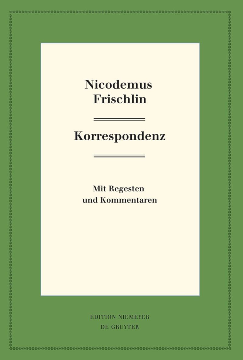 book: Nicodemus Frischlin: Korrespondenz