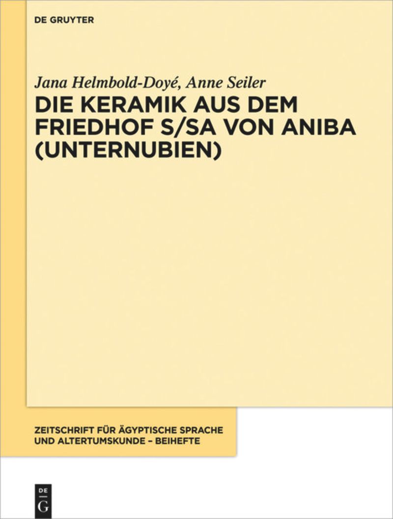 book: Die Keramik aus dem Friedhof S/SA von Aniba (Unternubien)