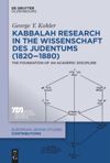 book: Kabbalah Research in the Wissenschaft des Judentums (1820–1880)