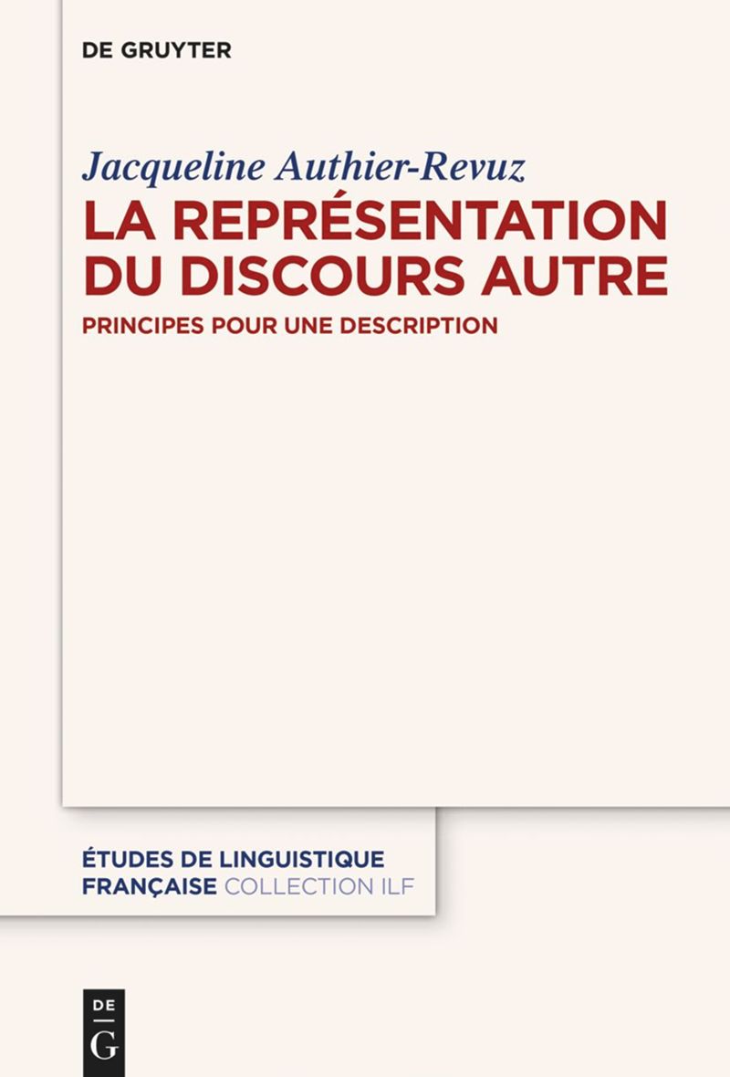 book: La Représentation du Discours Autre