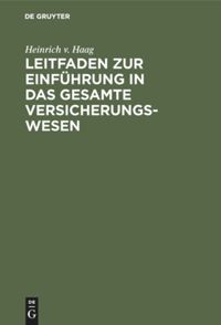 book: Leitfaden zur Einführung in das gesamte Versicherungswesen