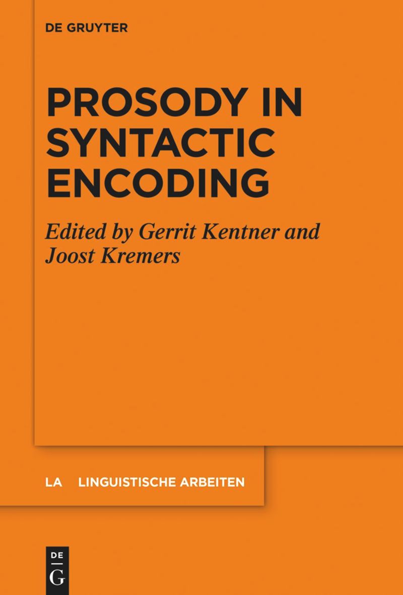 book: Prosody in Syntactic Encoding