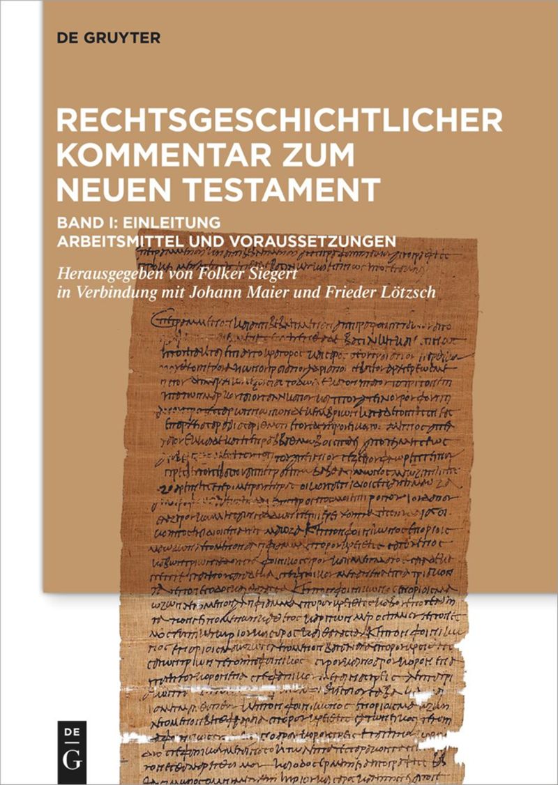 book: Band I Einleitung. Arbeitsmittel und Voraussetzungen