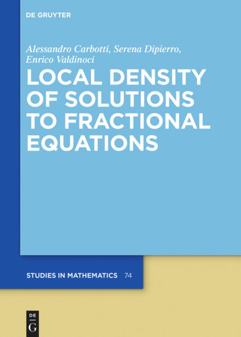 book: Local Density of Solutions to Fractional Equations
