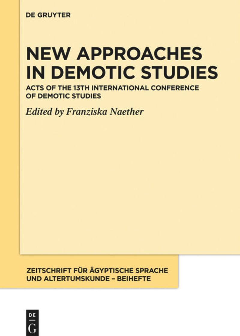 book: New Approaches in Demotic Studies