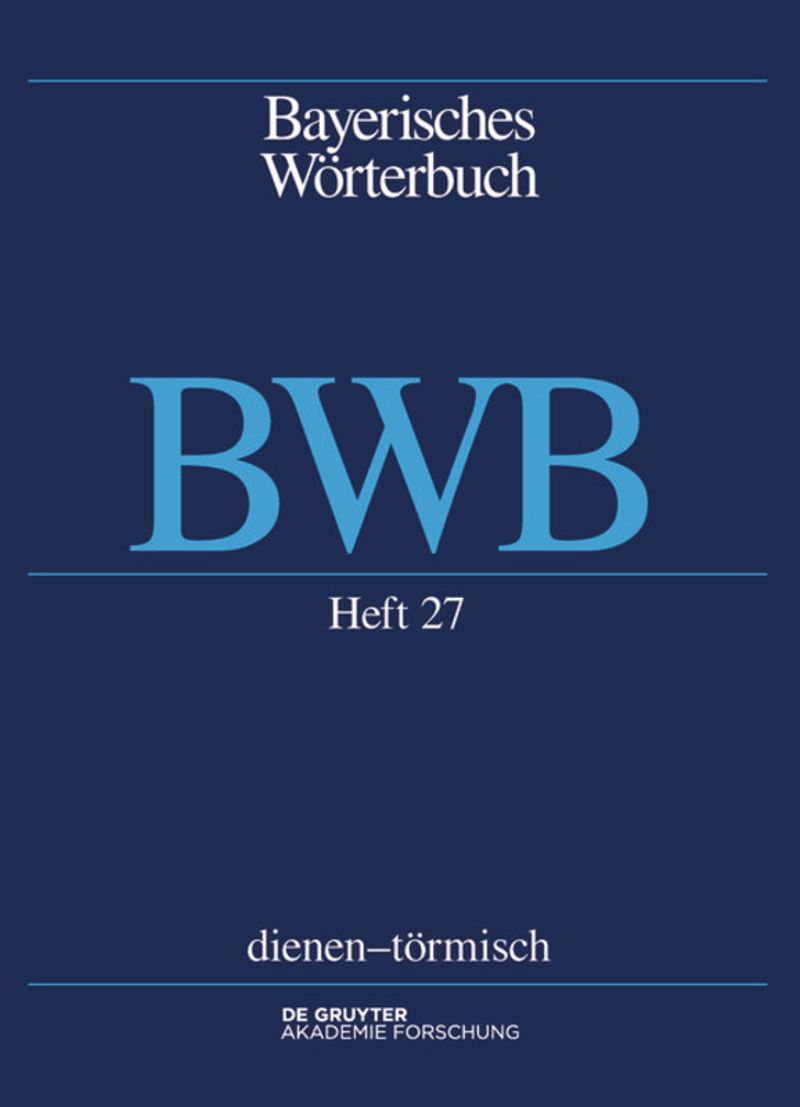 book: Band 3/Heft 27 dienen – törmisch