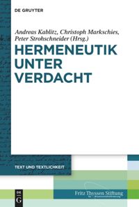 book: Hermeneutik unter Verdacht