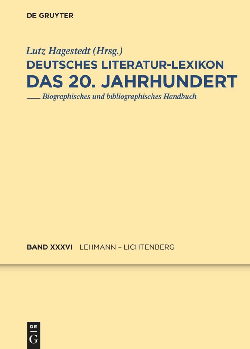 book: Band 36 Lehmann - Lichtenberg