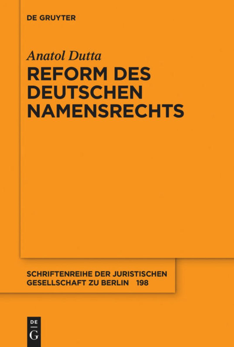 book: Reform des deutschen Namensrechts