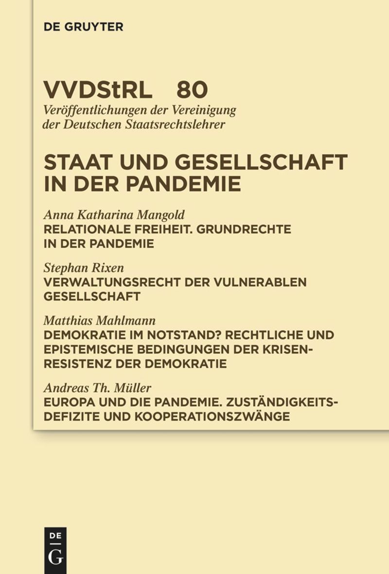 book: Staat und Gesellschaft in der Pandemie