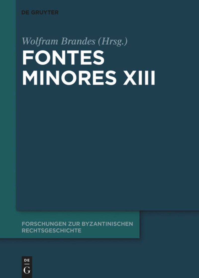 book: Fontes Minores XIII