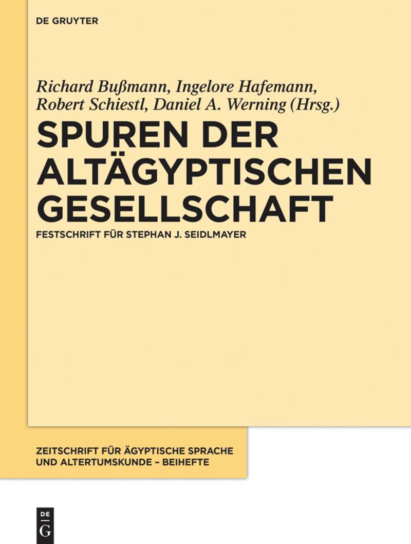 book: Spuren der altägyptischen Gesellschaft