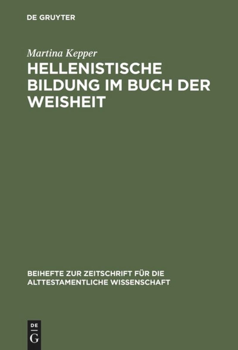 book: Hellenistische Bildung im Buch der Weisheit