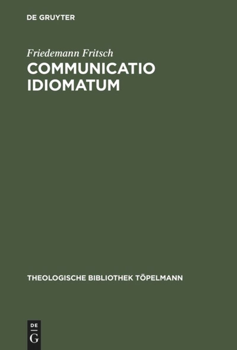 book: Communicatio idiomatum